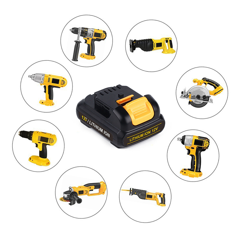 Batterie de perceuse sans fil de Li-ion 1500mAh 12V pour Dewalt DCB120, DCB121