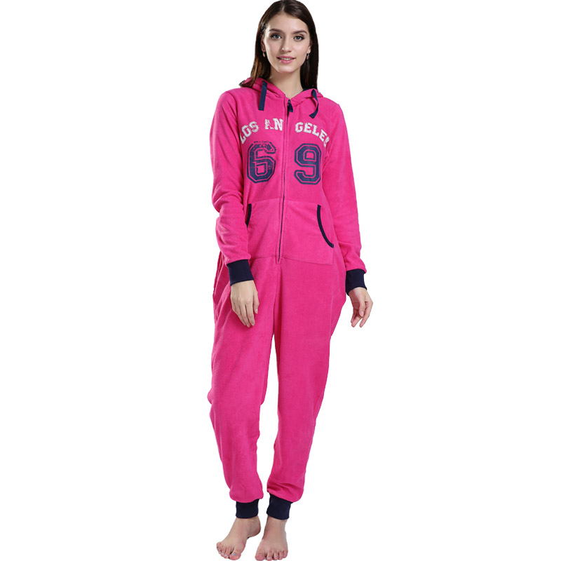 Ensembles de pyjama à capuchon Onesie à capuchon en microfibre pour adultes pour femmes