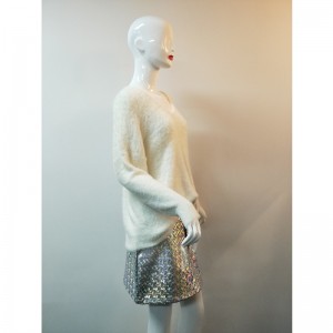 PULL BLANC À COL EN V, RLWS0025F