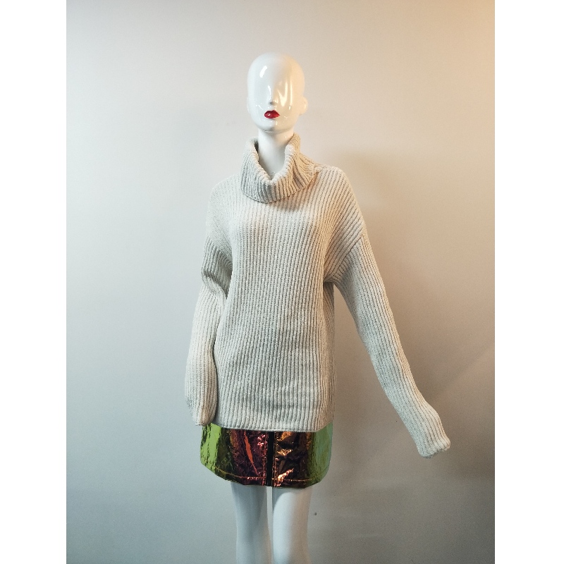 PULL BLANC À COL ROND ET À MANCHES LONGUES RLW0045F