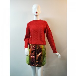 PULL TRICOT CABLE ROUGE RLWS0046F
