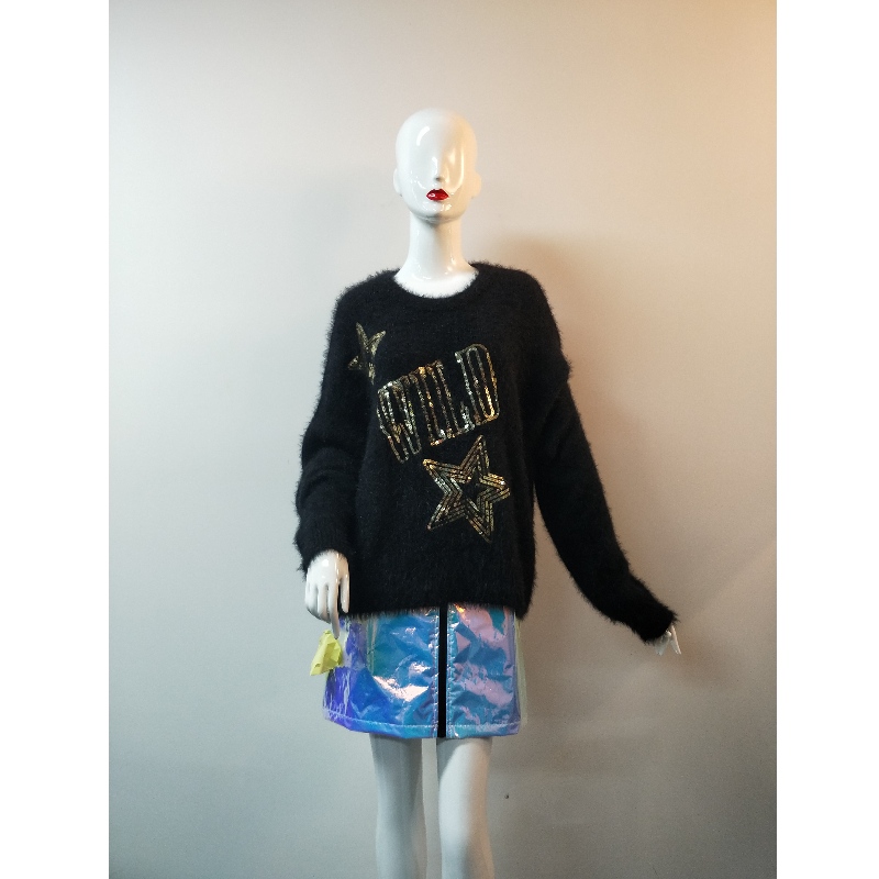 PULL À IMPRIMÉ ÉTOILES NOIR RLWS0056F
