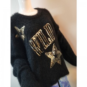 PULL À IMPRIMÉ ÉTOILES NOIR RLWS0056F
