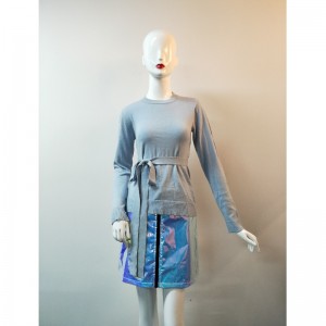 PULL CEINTURE GRIS RLWS0066F