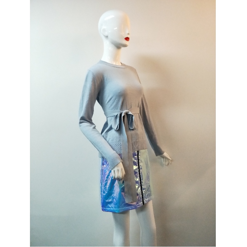PULL CEINTURE GRIS RLWS0066F
