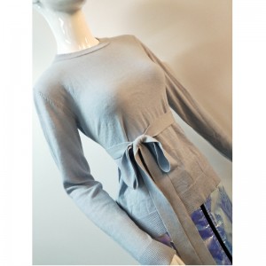 PULL CEINTURE GRIS RLWS0066F