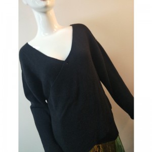 PURE COLLECTION NOIR V-NECK PULL RLWS0072F