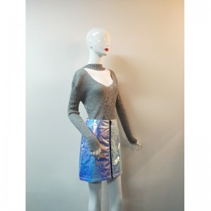 PULL GRIS POUR FEMMES RLWS0085F