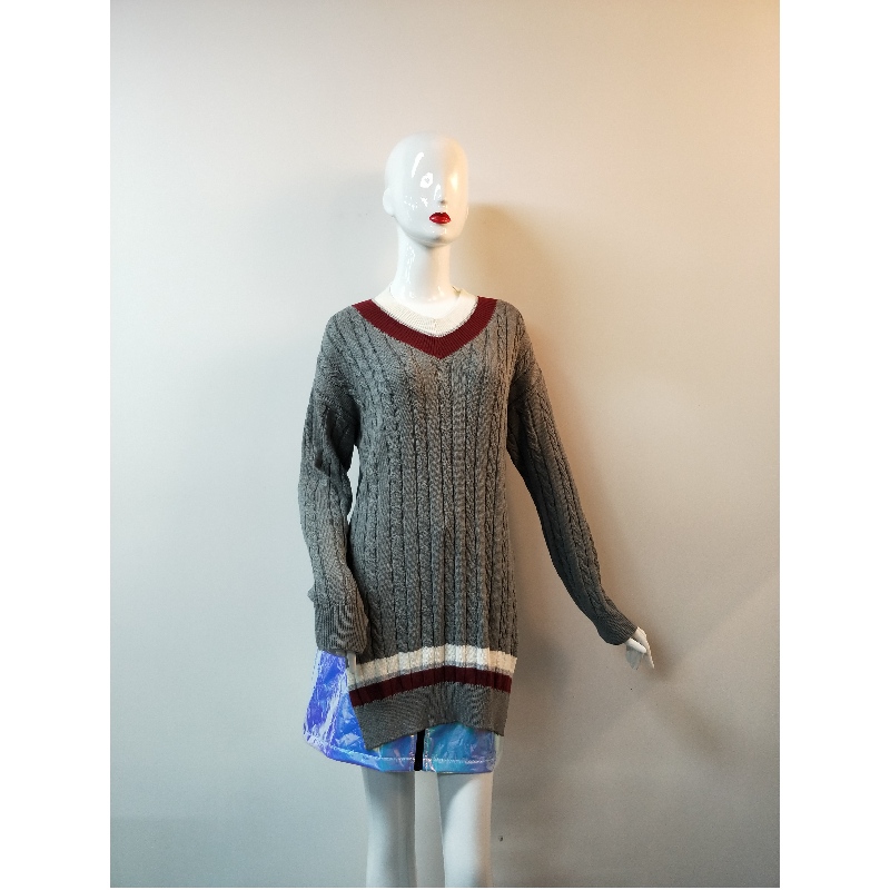 PULL GRIS CÔTÉ DE FENTE RLWS0104F