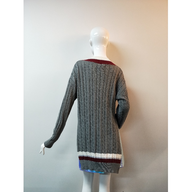 PULL GRIS CÔTÉ DE FENTE RLWS0104F