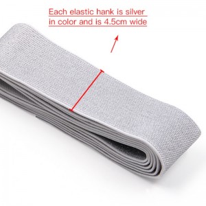 11 # Givré Argent Glitter De Bonne Qualité Haute Élasticité Personnalisé Tissé 1.8 pouce Sangle Tape Élastique Bande Élastique Métallique