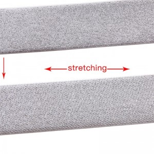 11 # Givré Argent Glitter De Bonne Qualité Haute Élasticité Personnalisé Tissé 1.8 pouce Sangle Tape Élastique Bande Élastique Métallique