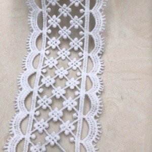Dentelle de soie de lait 3 #, dentelle de polyester / nylon, dentelle de coton
