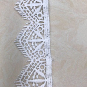 Dentelle de soie de lait 5 #, dentelle de polyester / nylon, dentelle de coton
