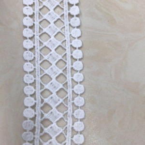 Dentelle de soie de lait 7 #, dentelle de polyester / nylon, dentelle de coton