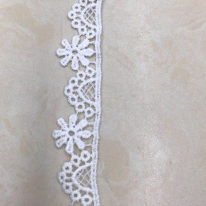 Dentelle de soie de lait 15 #, dentelle de polyester / nylon, dentelle de coton