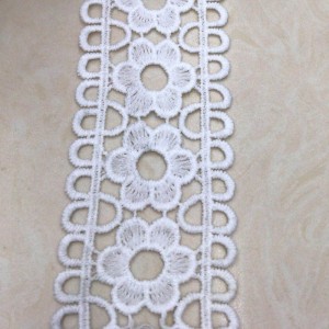 Dentelle de soie de lait 20 #, dentelle de polyester / nylon, dentelle de coton
