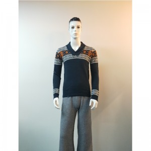 PULL V-NECK IMPRIMÉ MARINE RLMS0058F