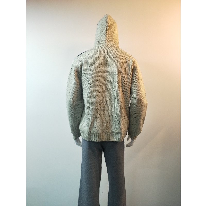 MANTEAU À CAPUCHE IMPRIMÉ GRIS RLMS0077F