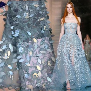 Paillettes pas cher et tissu perlé pour vêtements asiatiques robe de mariage