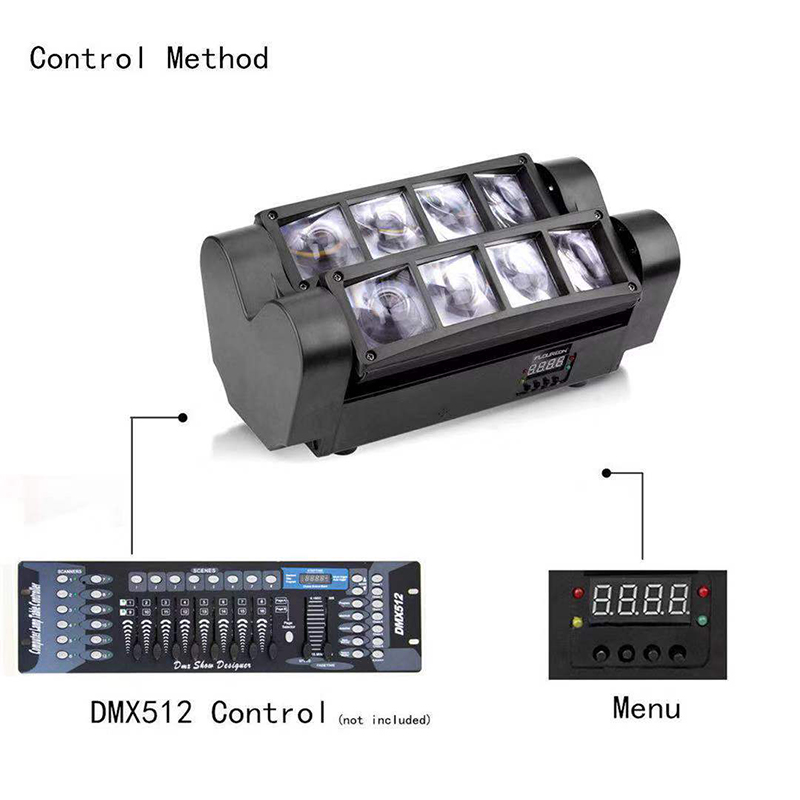 fabrication professionnelle 8 * 10w 8 yeux araignée lumière led dj lumières