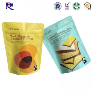 Le papier d'aluminium se lève la poche avec la tirette pour le chocolat ou tout autre emballage de nourriture 100g 250g 500g etc.