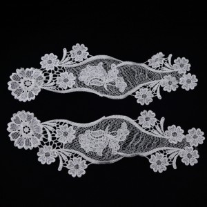 Dentelle # 1 décolleté, dentelle de soie de lait, dentelle de polyester / nylon, dentelle de coton