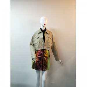 KHAKI COURT PU VESTE RLWPJ0028N