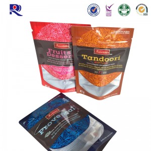 Impression et stratifié de sacs verticaux, avec fenêtre transparente, pour les fruits secs.