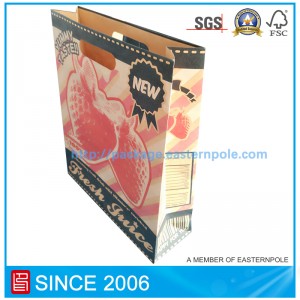 Sac en papier recyclé brun avec poignée découpée