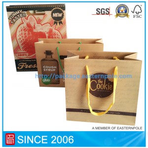 Sac en papier recyclé brun avec poignée découpée