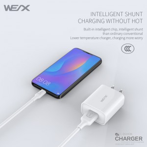 Chargeur à paroi de port unique wex - V8 et chargeur USB