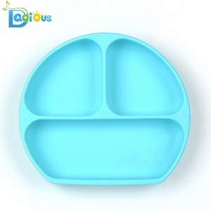Produit chaud Plat de silicium anti-dérapant pour tout-petits Plat puissant d'aspiration de bébé Plat d'aspiration de silicone non toxique
