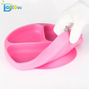 Produit chaud Plat de silicium anti-dérapant pour tout-petits Plat puissant d'aspiration de bébé Plat d'aspiration de silicone non toxique