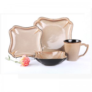 Ensembles dîners éthiopiens traditionnels en céramique fine en céramique fine