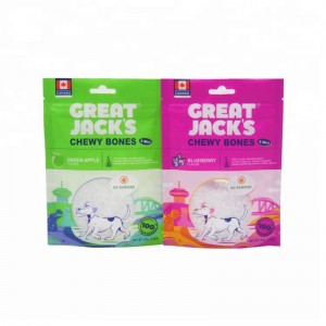 Emballage de casse-croûte de chien de dessus de fermeture éclair en plastique de poche de boîte d'impression de couleur d'OEM