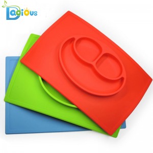 Set de table en silicone monobloc en usine pour plaque de set de table en silicone pour bébé sans BPA