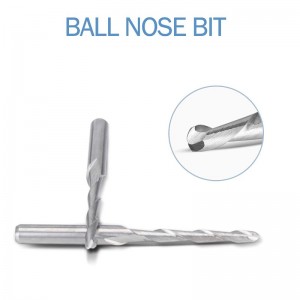 Fraise à bout hémisphérique 2mm pour fraise-mère CNC Diam. De coupe 2mm Fraise à découper en spirale à 2 flûtes Set de gravure pour outil de gravure en acier au tungstène 17mm CEL, OAL 38.5mm pour bois acrylique MDF, PVC