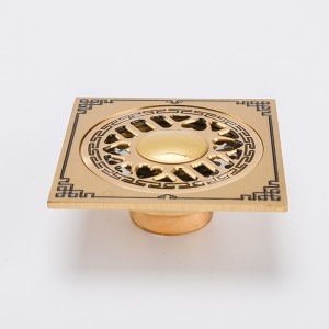 Couvercle de drain de plancher de salle de bains de douche carré dissimulé motif noir