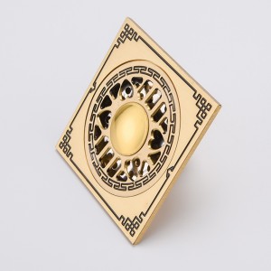 Couvercle de drain de plancher de salle de bains de douche carré dissimulé motif noir