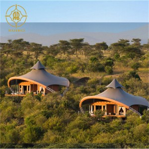 Tente préfabriquée d'hôtel de maison d'hôtel de structure métallique de membrane de luxe de PVDF préfabriquée par usine