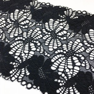 Dentelle large élastique en nylon et élasthanne de 18 cm de large pour sous-vêtements ou vêtements