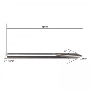 Embout de gravure de métal EnPoint, carbure à pointe dure, forme de cône, embout de gravure CNC avec 2 dents 1/8 \