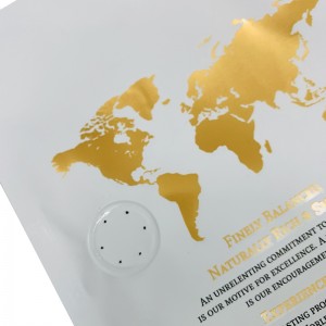 sac de café de papier d'aluminium stratifié par fond plat de logo imprimé par logo avec une valve à sens unique