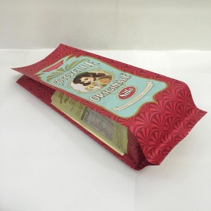 Sacs en papier d'emballage de grain de café de papier d'emballage de cachet de chaleur d'impression faite sur commande avec la valve