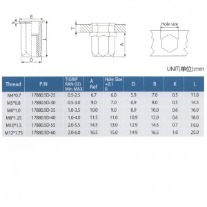 Réduire le corps à tête hexagonale complète
