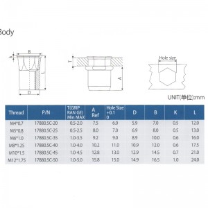 Réduit le corps de la tête hexagonale interne