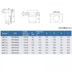 écrou de rivet à tête plate