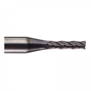 Fraise en bout en carbure monobloc, revêtue d'AlTiN, 4 dents, diamètre de 1/16 \