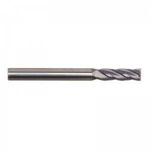 Fraise en bout en carbure monobloc, revêtue d'AlTiN, 4 dents, diamètre de 3/16 \